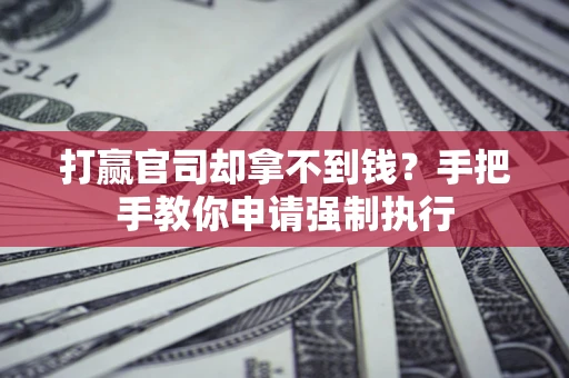 武汉打赢官司却拿不到钱？手把手教你申请强制执行