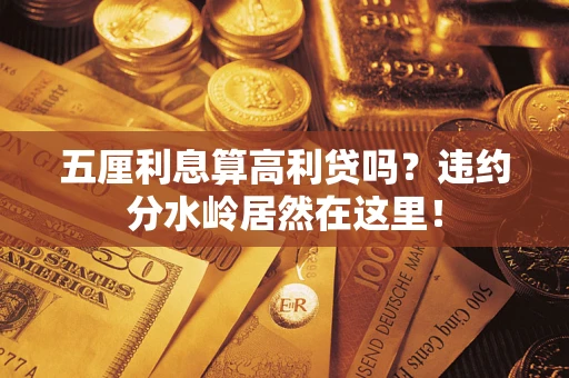 武汉五厘利息算高利贷吗？违约分水岭居然在这里！