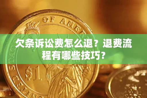 武汉欠条诉讼费怎么退？退费流程有哪些技巧？