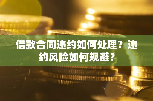 武汉借款合同违约如何处理？违约风险如何规避？
