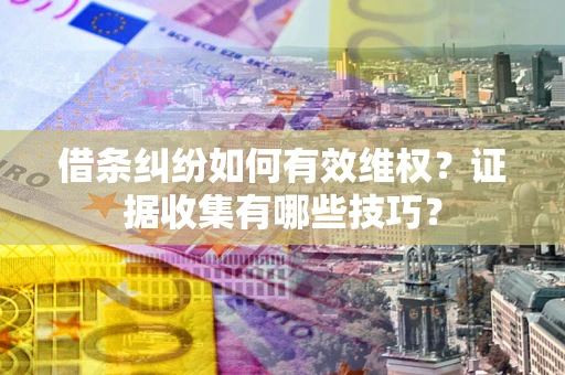 武汉借条纠纷如何有效维权？证据收集有哪些技巧？